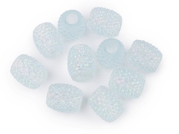 Plastové korálky s velkým průvlekem 13x15 mm