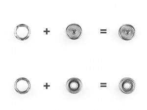 Knoflíky stiskací Roland Baby Ø10 mm na slabé látky, sypané