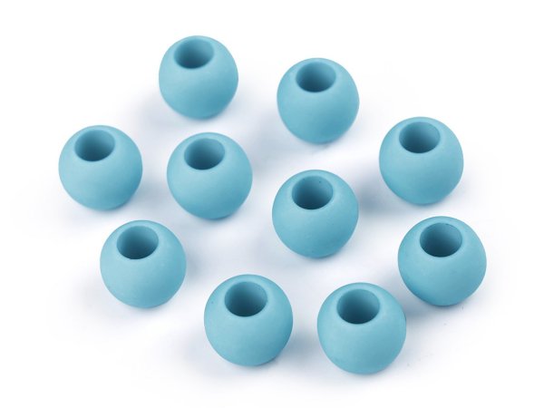 Plastové korálky matné s velkým průvlekem 10x12 mm
