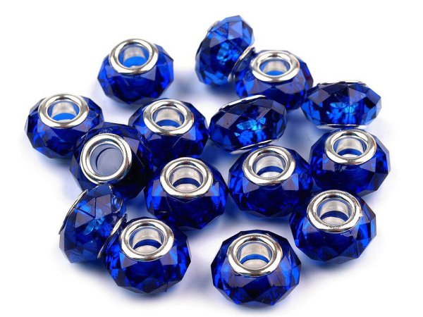 Plastové korálky s ploškami s velkým průvlekem 14,5x9 mm