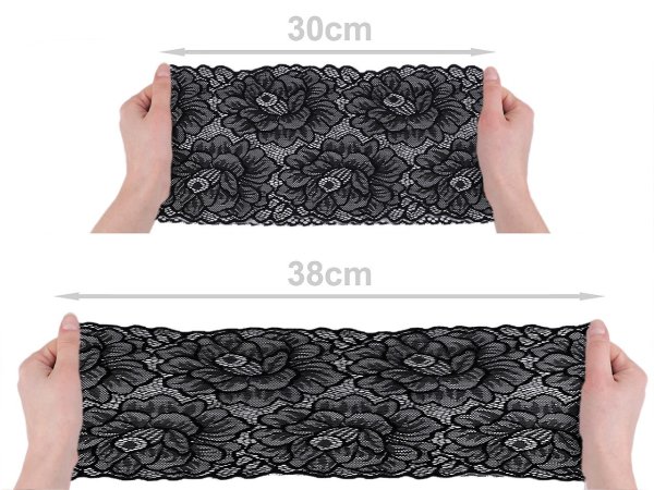 Elastická krajka / vsadka / běhoun šíře 15,5 cm,18,5 cm