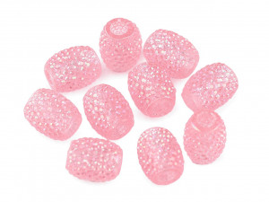 Plastové korálky s velkým průvlekem 13x15 mm
