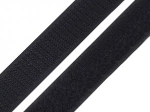 Suchý zip háček + plyš šíře 25 mm bílý, černý PES/PA