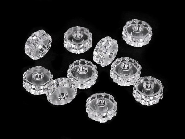 Plastové korálky s velkým průvlekem 7x14 mm