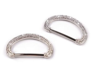 Designová spona s broušenými kamínky, průvlek 30 mm