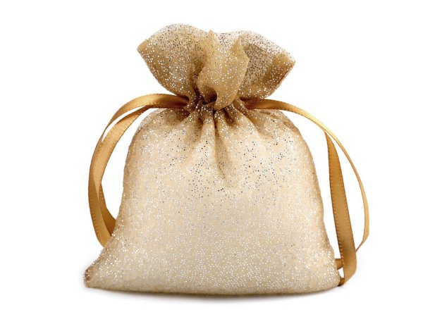 Dárkový pytlík třpytivý 10x13 cm organza