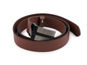 Pánský kožený pásek z buvolí kůže šíře 3,5 cm hladký