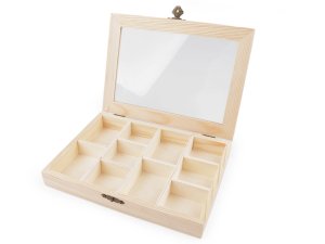 Dřevěná krabička se skleněným průhledem