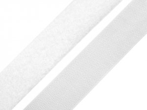 Suchý zip háček + plyš šíře 20 mm bílý, černý PES/PA