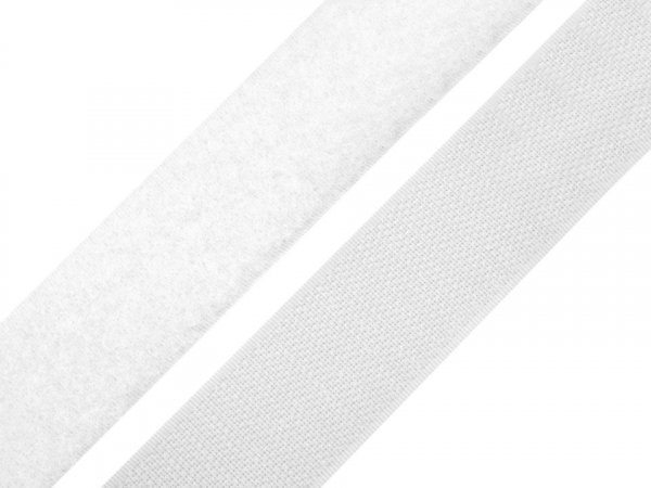 Suchý zip háček + plyš šíře 20 mm bílý, černý PES/PA