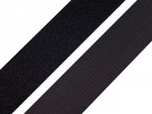 Suchý zip háček + plyš šíře 30 mm černý PES/PA