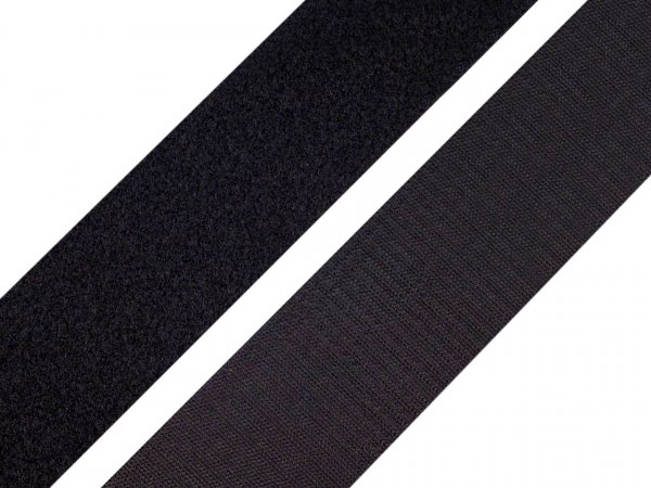 Suchý zip háček + plyš šíře 30 mm černý PES/PA
