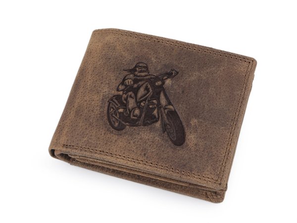 Pánská peněženka kožená pro myslivce, rybáře, motorkáře 9,5x12 cm