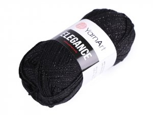Bavlněná pletací příze Elegance s metalickým vláknem 50 g