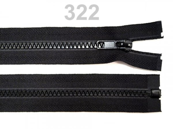 Kostěný zip No 5 délka 65 cm (bundový) černý