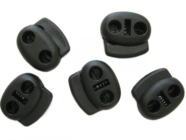 Brzdičky s dvěma dírkami 20x22 mm ČERNÁ