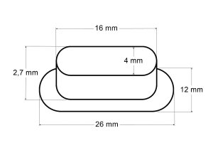 Průchodka s podložkou ovál 4x16 mm