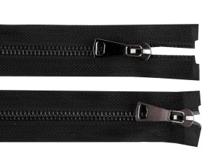 Zip kovový No 5 dělitelný 2 jezdce / dvoucestný 90 cm
