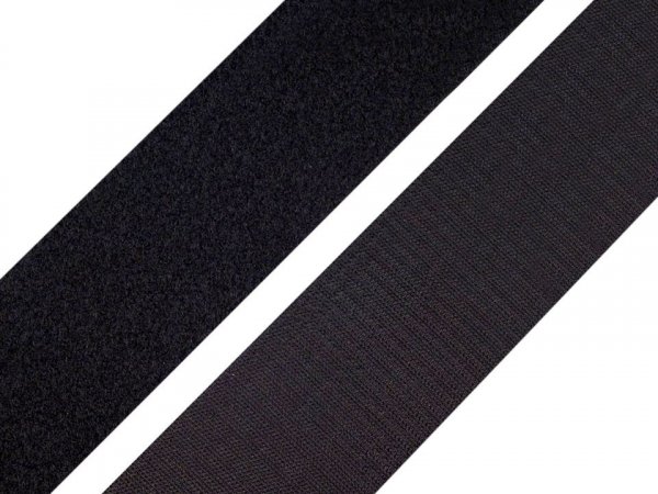Suchý zip háček + plyš šíře 40 mm černý PES/PA