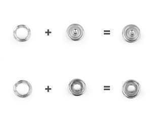 Knoflíky stiskací Roland Baby Ø10 mm na slabé látky, sypané
