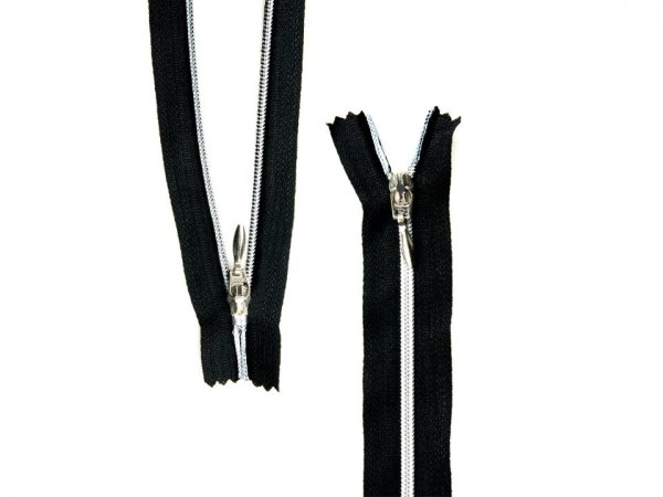 Spirálový zip se stříbrnými zoubky No 3 délka 14 cm autolock