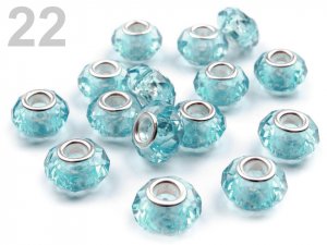 Plastové korálky s ploškami s velkým průvlekem 14,5x9 mm