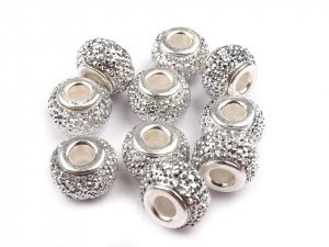 Plastové korálky s velkým průvlekem 9x14 mm