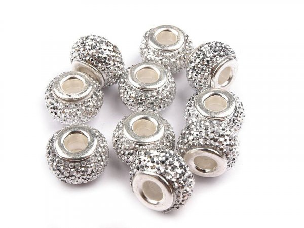 Plastové korálky s velkým průvlekem 9x14 mm