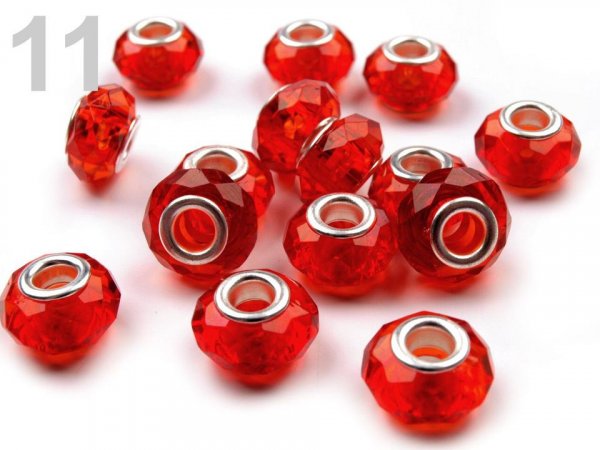 Plastové korálky s ploškami s velkým průvlekem 14,5x9 mm