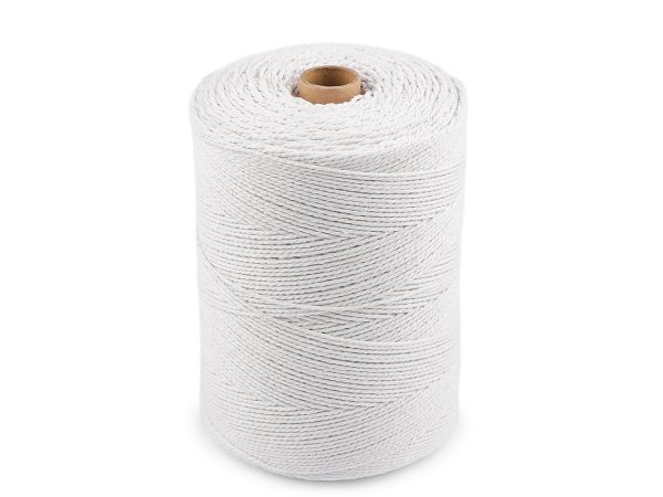 Bavlněná příze macrame Ø1,5-2 mm rozčesávací