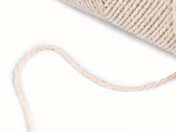 Bavlněná příze macrame Neli Ø2 mm 240 g rozčesávací