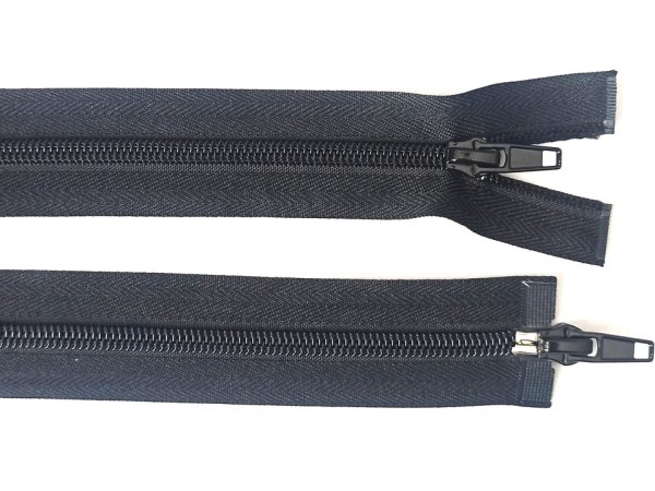 Spirálový zip šíře No 5 délka 60 cm bundový 2 jezdci