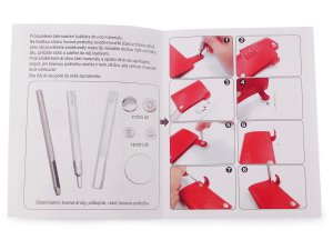 Sada stiskacích knoflíků s kroužkem Ø15 mm s razičem a průbojníkem, na silné látky