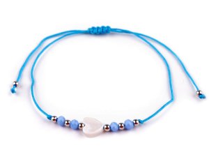 Náramek shamballa perleťové srdce