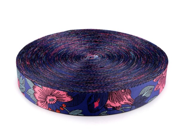 Hladký oboustranný popruh paisley šíře 38 mm