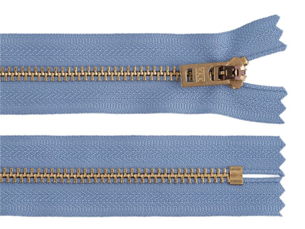 Kovový zip YKK No 5 délka 18 cm staromosazný (jeansový)