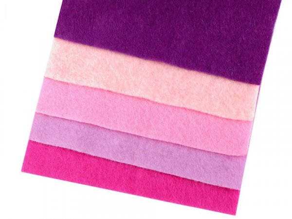 Barevná sada dekorativních filců / plstí soft 10x45 cm