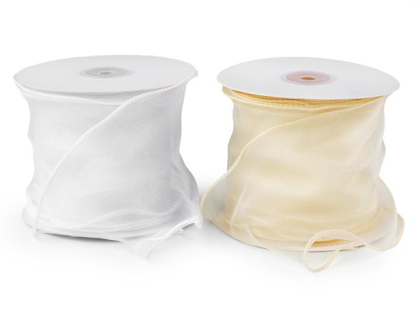 Organzová stuha s perleťovým leskem šíře 10 cm
