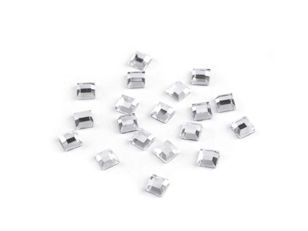 Nažehlovací kamínky hotfix čtvereček rovné broušení 4x4 mm