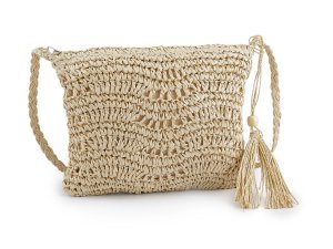 Háčkovaná kabelka z rafie - lýka se zipem 27x23 cm
