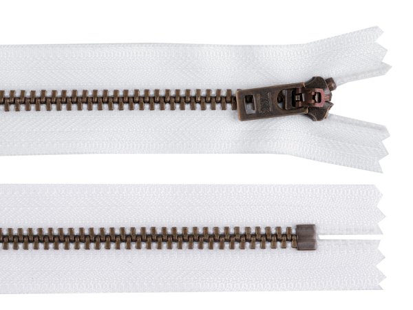 Kovový zip YKK No 5 délka 18 cm staromosazný (jeansový)