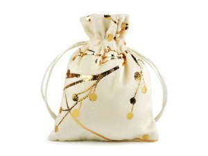 Dárkový pytlík 10x13 cm sametový, metalické větvičky