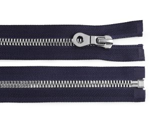 Kostěný zip, imitace kovu No 8 délka 60 cm bundový