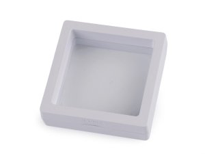 Krabička / rámeček s průhlednou fólií k vystavení zboží a dárkovému balení 7x7 cm