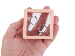 Krabička / rámeček s průhlednou fólií k vystavení zboží a dárkovému balení 7x7 cm
