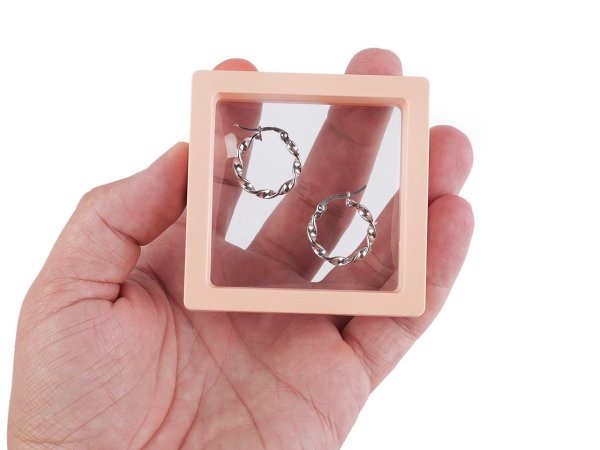 Krabička / rámeček s průhlednou fólií k vystavení zboží a dárkovému balení 7x7 cm