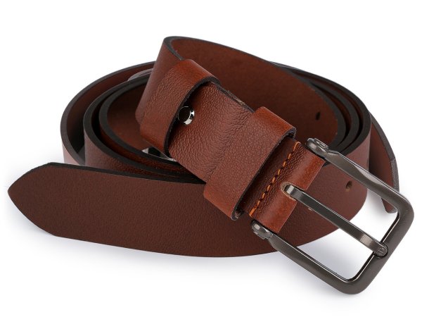 Pánský kožený pásek z buvolí kůže šíře 4 cm
