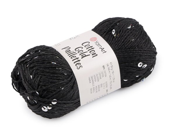Pletací příze Cotton Gold Paillettes s flitry 50 g