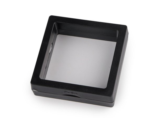 Krabička / rámeček s průhlednou fólií k vystavení zboží a dárkovému balení 7x7 cm