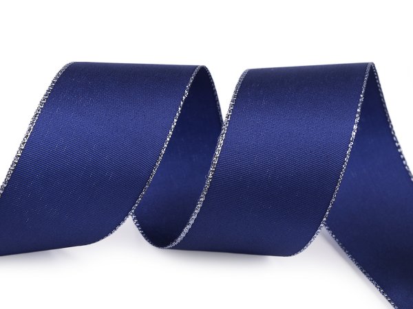 Stuha taftová s lurexem šíře 40 mm